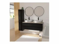 Mueble De Baño Con Doble Lavabo|Mueble de lavabo suspendido SORRENTO de 4 cajones, 120 cm
