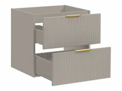 Vente-unique Mueble de lavabo suspendido con diseño acanalado, , 60 cm de ancho, Zevara Beige Online