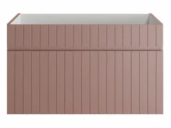 Mueble de lavabo suspendido con acabado acanalado rosa, 80 cm, SATARA^Vente-unique Best