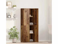 Mueble de oficina con estantes, 2 piezas, madera antigua, 60 x 32 x 153 cm Marru00f3n Outlet