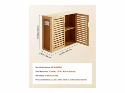 Mueble De Pared Para Baño|Mueble de Pared de Baño SucceBuy, 2 Puertas y Estante Ajustable con 3 Niveles de Altura, Botiquín de Almacenamiento sobre el Inodoro