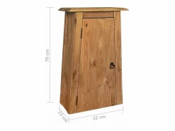 Mueble de pared para baño madera maciza de pino 42x23x70 cm^vidaxl Online