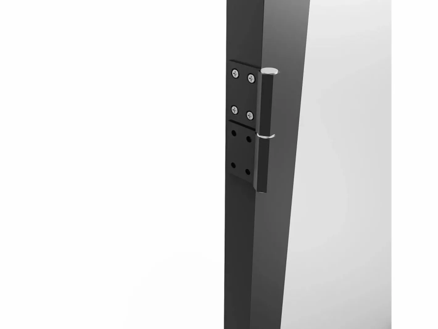 Vente-unique Puerta Con Marco|Mueble de puerta reversible de aluminio y cristal esmerilado - Al. 204 x An. 73 cm - LOXTON