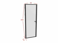 Vente-unique Mueble de puerta reversible de aluminio y cristal esmerilado - Al. 204 x An. 93 cm - LOXTON Negro Best