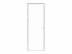 Vente-unique Puerta Con Marco|Mueble de puerta reversible de aluminio y cristal templado - Al. 204 x An. 73 cm - LOXTON