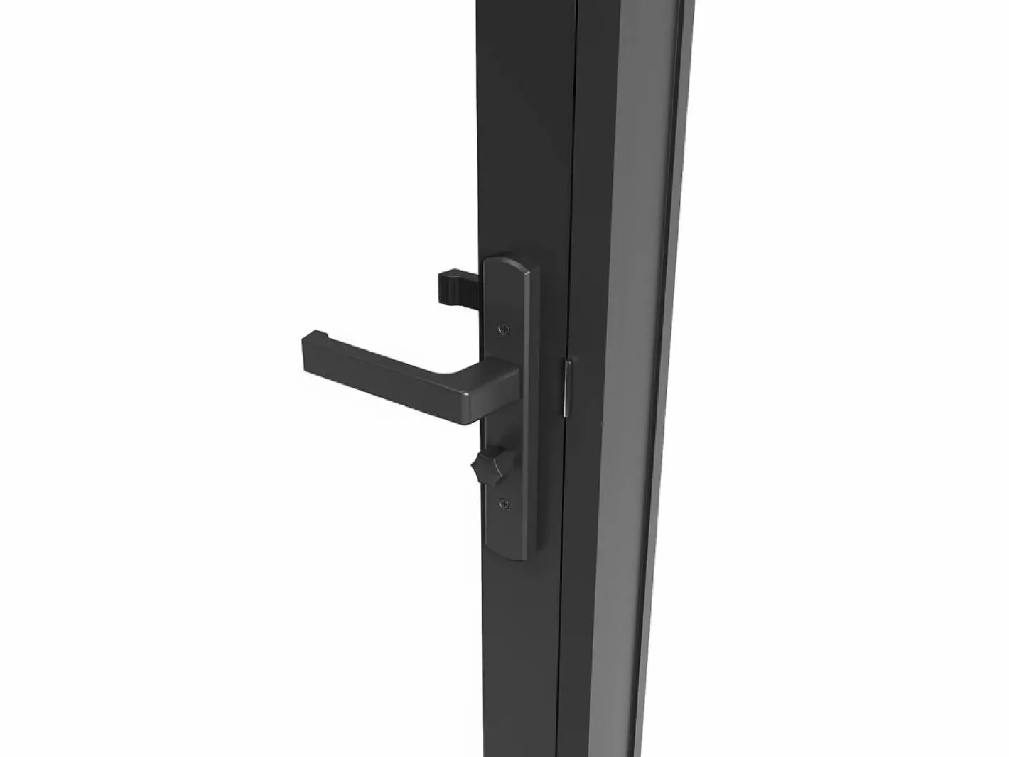Vente-unique Puerta Con Marco|Mueble de puerta reversible de aluminio y cristal templado transparente - Al 204 x An 83 cm - LOXTON
