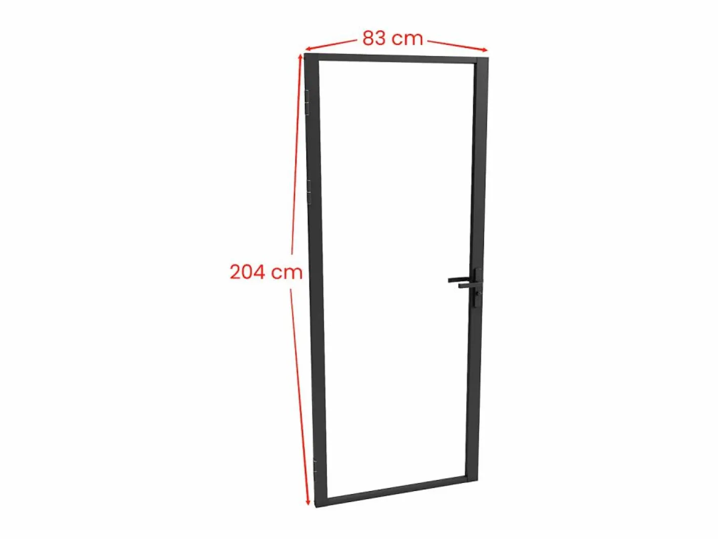 Vente-unique Puerta Con Marco|Mueble de puerta reversible de aluminio y cristal templado transparente - Al 204 x An 83 cm - LOXTON