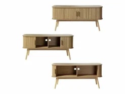 Calicosy Mueble de TV 2 Puertas Corredizas L119 cm - ERNEST Color natural claro New