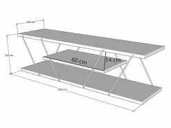 Vente-unique Mueble Tv|Mueble de TV con 1 estante - Natural y negro - DELORY