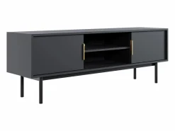 Vente-unique Mueble de TV con 2 puertas y 2 estantes - - DABRIANA Negro Outlet