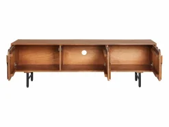 Mueble de TV con 3 puertas de madera de mango y metal negro - Natural - MIZORAM^Maison Céphy Best