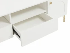 Mueble de TV con 2 puertas, 2 cajones y 2 huecos - y dorado - ALOBARA^Vente-unique New