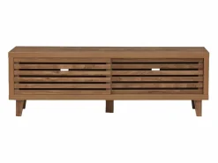 Mueble de TV con 2 puertas correderas de lamas perforadas L140 cm - LIAM^Calicosy Clearance