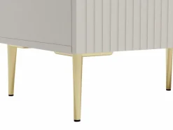Mueble de TV con 2 puertas, 2 cajones y 2 nichos en MDF y acero - y dorado - YESINIA^Vente-unique Sale