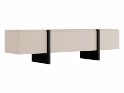 Vente-unique Mueble Tv|Mueble de TV con 4 puertas en MDF - y Negro - LUVONIA