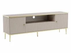 Vente-unique Mueble Tv|Mueble de TV con 2 puertas, 1 cajón y 1 estante de MDF y acero - Beige y dorado - SINEAD