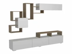 Mueble de TV con almacenaje - Natural claro y blanco - TALOLI II^Vente-unique New