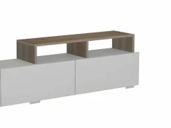 Mueble de TV con almacenaje - Natural claro y blanco - TALOLI II^Vente-unique New