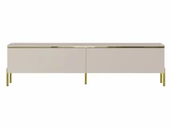 Vente-unique Mueble de TV contemporáneo con 2 puertas - y dorado - VUKIA Beige Discount