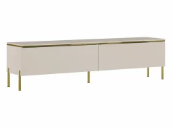 Vente-unique Mueble de TV contemporáneo con 2 puertas - y dorado - VUKIA Beige Discount