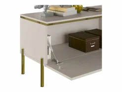 Vente-unique Mueble de TV contemporáneo con 2 puertas - y dorado - VUKIA Beige Discount