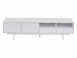 Mueble de TV de 200 cm, mueble de TV con 2 puertas y 2 cajones, estilo moderno, para salón y oficina^OKWISH