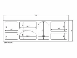 Vente-unique Mueble de TV de diseño con 7 estantes - Color: - LUELA Blanco Discount