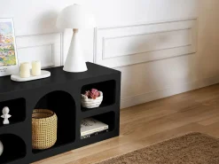 Vente-unique Mueble de TV de diseño con 7 estantes - Color: - LUELA Negro Outlet