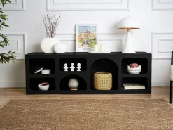Vente-unique Mueble de TV de diseño con 7 estantes - Color: - LUELA Negro Outlet
