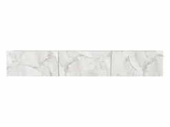 Vente-unique Mueble Tv|Mueble de TV de pared con 3 puertas - Efecto mármol - VIKILA