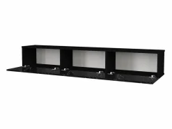 Vente-unique Mueble Tv|Mueble de TV de pared con 3 puertas - Color: Efecto mármol - VIKILA