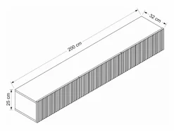 Vente-unique Mueble de TV flotante con 3 puertas - - DANTAY de Pascal Morabito Negro Hot