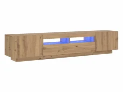 Mueble de TV luces LED madera roble artisan 200x35x40 cm^vidaxl Best
