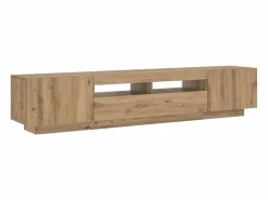 Mueble de TV luces LED madera roble artisan 200x35x40 cm^vidaxl Best