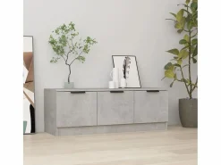 Mueble de TV madera contrachapada hormigón 102x35x36,5 cm^Clicnbuy Outlet