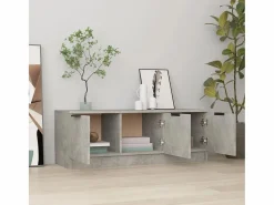 Mueble de TV madera contrachapada hormigón 102x35x36,5 cm^Clicnbuy Outlet