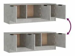 Mueble de TV madera contrachapada hormigón 102x35x36,5 cm^Clicnbuy Outlet