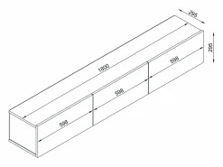 Vente-unique Mueble Tv|Mueble de TV suspendido con 3 puertas - Blanco y Natural claro - VIKILA