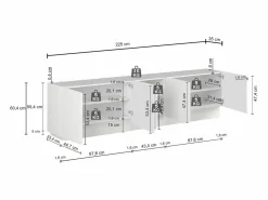 Mueble de TV Vela con 5 puertas color cachemira 225x35x60,4 cm^ Sale