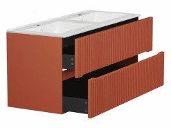 Mueble de un solo lavabo suspendido rayada, L120 cm, PAVANI^Vente-unique Discount