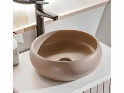 Petits-Meubles Mueble doble lavabo 140 cm 2 nichos Zelie Cachemira y Madera Beige Discount
