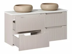 Petits-Meubles Mueble doble lavabo 120cm 4 cajones Riva Cachemira y Blanco Beige Outlet