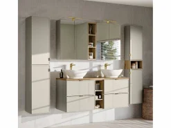 Petits-Meubles Mueble De Baño Con Doble Lavabo|Mueble doble lavabo 140cm 3 compartimientos Alba Cachemira Lola