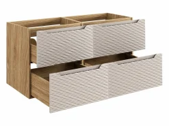 Petits-Meubles Mueble De Baño Con Doble Lavabo|Mueble doble lavabo 120cm 4 cajones Elora y madera