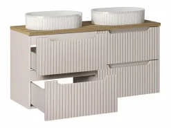 Petits-Meubles Mueble doble lavabo 120cm 4 cajones Riva Cachemira y Madera Beige Outlet
