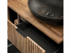 Mueble doble lavabo 140cm 2 compartimientos Gaia Madera y - Lavabo^Petits-Meubles Outlet