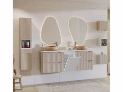 Petits-Meubles Mueble doble lavabo 160cm cesto Riva Cachemira y Blanco Beige Outlet