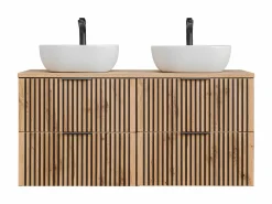 Petits-Meubles Mueble doble lavabo 120cm Gaia Madera y Negro Clearance