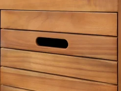 Vente-unique Conjunto De Baño|Mueble doble lavabo de madera de acacia - 130 cm - 2 espejos 90 x 60 cm - PULUKAN