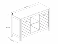 Mueble doble lavabo de madera de acacia - Mueble de baño - 130 cm - PULUKAN^Vente-unique
